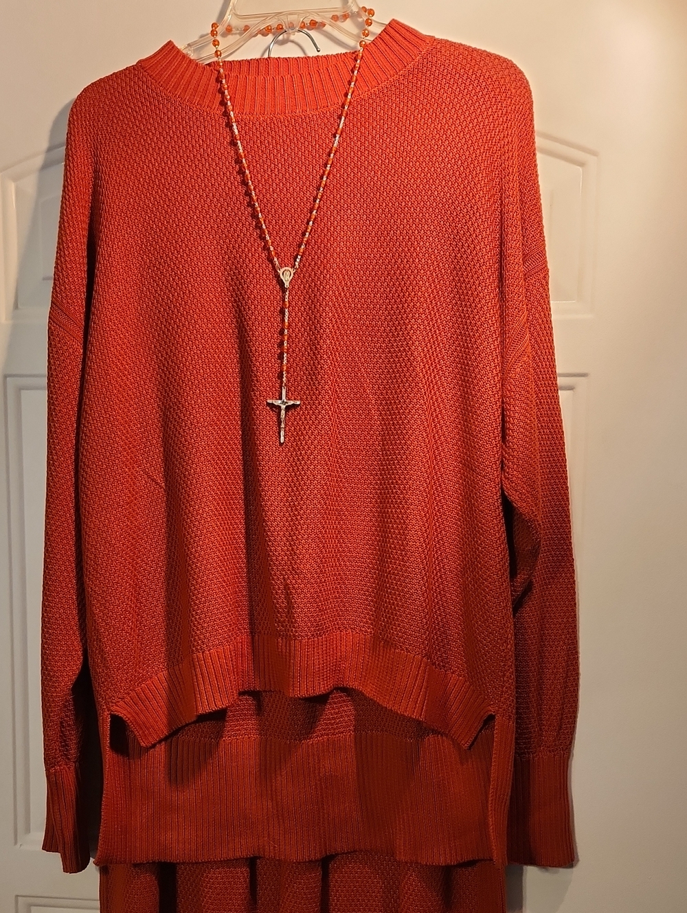 Women's Rust Oversized Knit Sweater Set